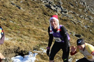 Santa 'Goldilocks' Mallon approaches the second col
