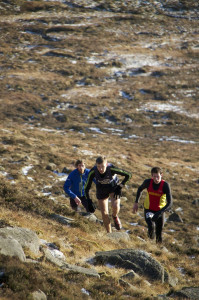 The Steede leads the field towards the col